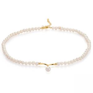 Бяло перлено колие 5,5-6 мм