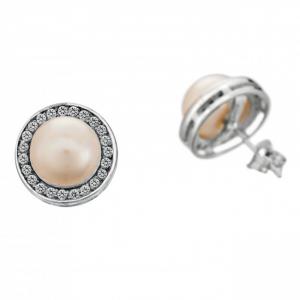 Бели перлени обеци