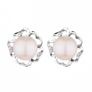 Бели перлени обеци