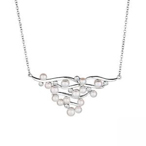 Сребърно колие с перли