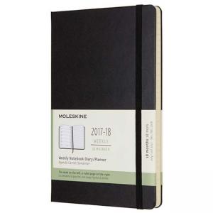 Черен 18 месечен тефтер - органайзер Moleskine с твърди корици Черен 18 месечен тефтер - органайзер Moleskine с твърди корици