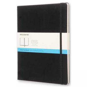 Голям черен XL тефтер Moleskine с твърди корици, точки