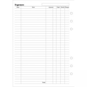 Пълнител за органайзер Filofax A5 Expenses