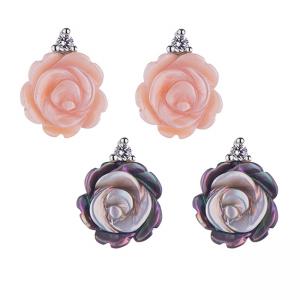 Обеци роза с цирконий