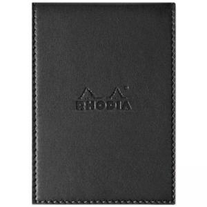 Тефтерче блок - пад Rhodia ePure с черна кожена подвързия