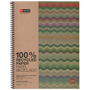Тетрадка Miquelrius EcoZigZag А4 формат и 120 листа на широки редове - рециклирана хартия