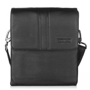 Мъжка черна кожена чанта SILVER FLAME