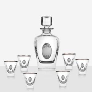 Fusion сет за уиски, сребърна плочка