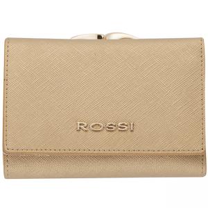 Малко дамско портмоне цвят Сафиано Златно ROSSI