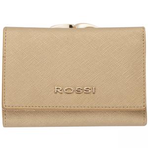 Малко дамско портмоне цвят Сафиано Златно ROSSI