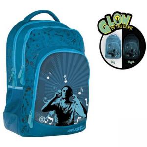 Раница с 3 ципа Glow in the Dark DJ, 45x30x20