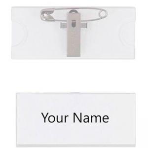 Бадж хоризонтален, закопчаване с щипка/ безопасна игла