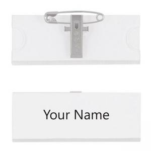 Бадж хоризонтален, закопчаване с щипка/ безопасна игла