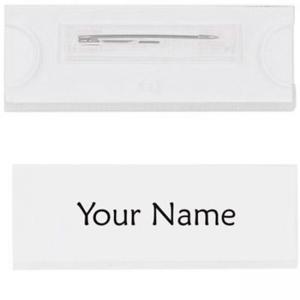 Бадж хоризонтален, закопчаване с безопасна игла Бадж хоризонтален, закопчаване с безопасна игла