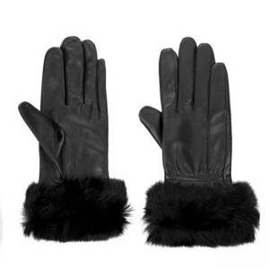 Дамски елегантни ръкавици с пухче, размер 8.5