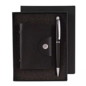 Комплект с калъф за докумети и химикалка