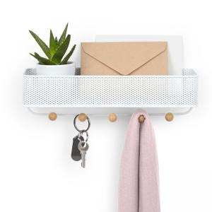 UMBRA Стенен органайзер с 5 бр. закачалки “ESTIQUE“ - цвят бял