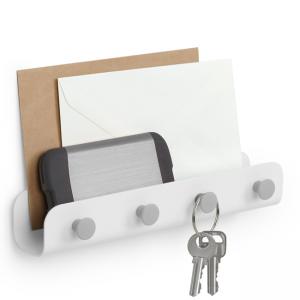 UMBRA Стенен органайзер с 4 бр. закачалки “YOOK“ - бял/сив