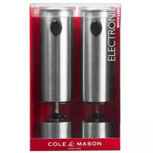 COLE & MASON Комплект електрически мелнички за сол и пипер “BATTERSEA“ - 21 см.