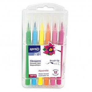 Флумастери четка Art, PP кутия, 12 цвята