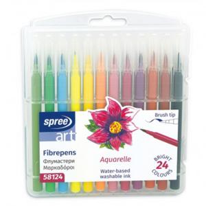 Флумастери четка Art, PP кутия, 24 цвята