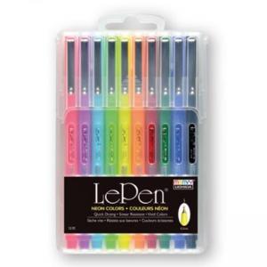 Тънкописец Le Pen, 0.5 мм, к-кт 10 броя, неонови