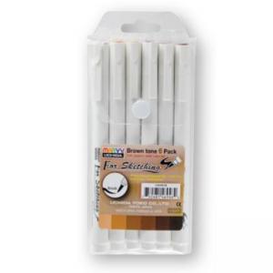 Тънкописец за чертане 4600, к-кт 6 броя, кафяви нюанси