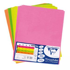 Хартия коп.цв., А4, 80 г/м2, Fluo 4х25 листа mi