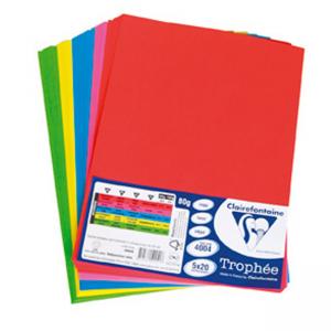 Хартия коп.цв., А4, 80 г/м2, Int. 5х20 листа mi