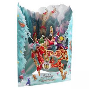 3D Картичка Sleigh, Christmas Swing Card
