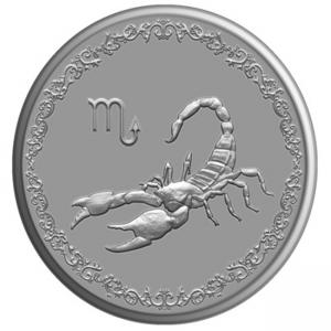 Сребърен медальон "Зодия Скорпион"
