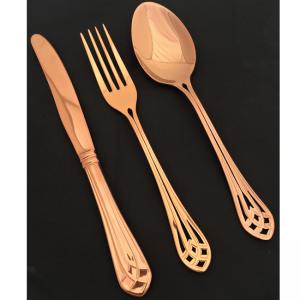 HERDMAR Комплект прибори за хранене VITRAL - 36 части - медно PVD покритие