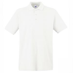 Мъжка памучна тениска с яка в бял цвят S-XXL