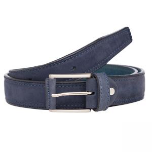 Мъжки класически колан в син цвят -  - Italian belt