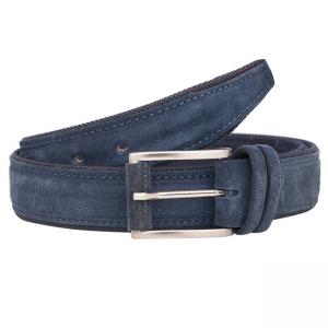 Мъжки изчистен колан в син цвят -  Italian belt