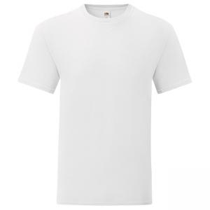 Мъжка бяла памучна тениска с обло деколте