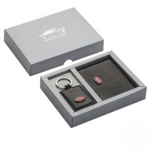 Сет от ключодържател и калъф за документи с лого KIA