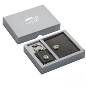 Сет от ключодържател и калъф за документи с лого Skoda