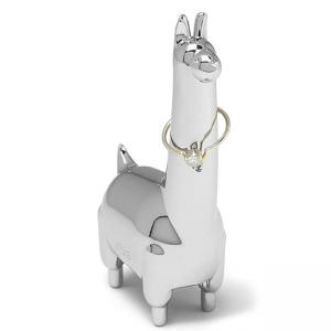 UMBRA Поставка за пръстени ZOOLA LLAMA - лама - цвят хром