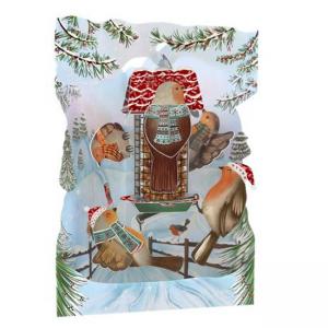 Картичка Robins, Christmas Swing Card