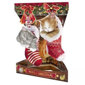 Картичка Christmas Kittens, Christmas Swing Card