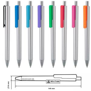 Пластмасова химикалка с цветен клипс