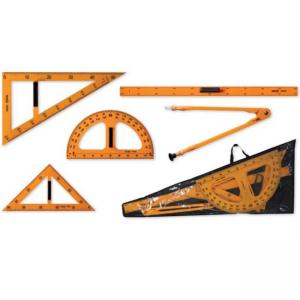 К-кт училищен, 5 броя чертожни инструмента в чанта