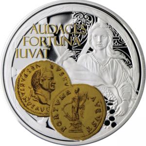Сребърна монета с частично позлатяване "Фортуна, Богинята на щастието"
