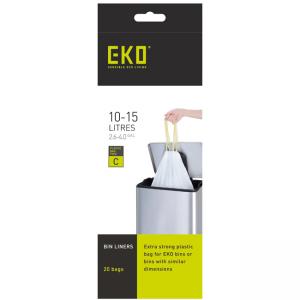 EKO Торби за смет с връзки, размер С, 10-15 литра, 20 бр