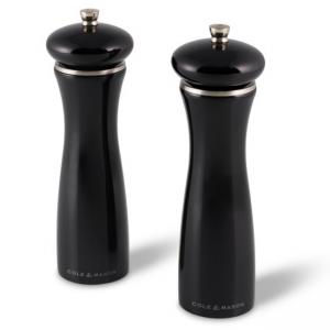 COLE&MASON Комплект мелнички за сол и пипер “SHERWOOD BLACK GLOSS“ - 20 см. - цвят черен