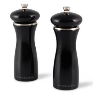 COLE&MASON Комплект мелнички за сол и пипер “SHERWOOD BLACK GLOSS“ - 16,5 см. - цвят черен