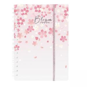 Тетрадка A4 PPL Cherry Blossom спир., 80 л.ред, 80 г/м2 ivory с ластик
