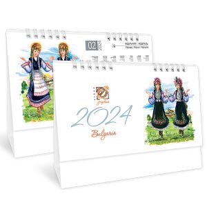 Календар пирамидка Носии - Цветни месеци - 7 листов, настолен работен календар - 2021г