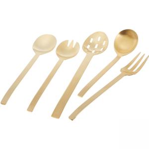 HERDMAR Комплект прибори за сервиране SPIGA - 5 части - позлатени / мат